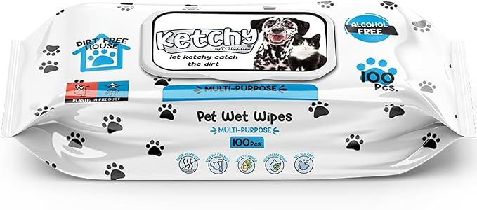 Ketchy Pet Cleaning Wipes 100 Pieces Ketchy Pet Cleaning Wipes 100 Pieces